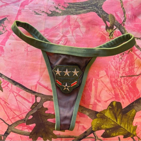 army green mesh khaki star sexy lingerie high waisted - Picture 1 of 8